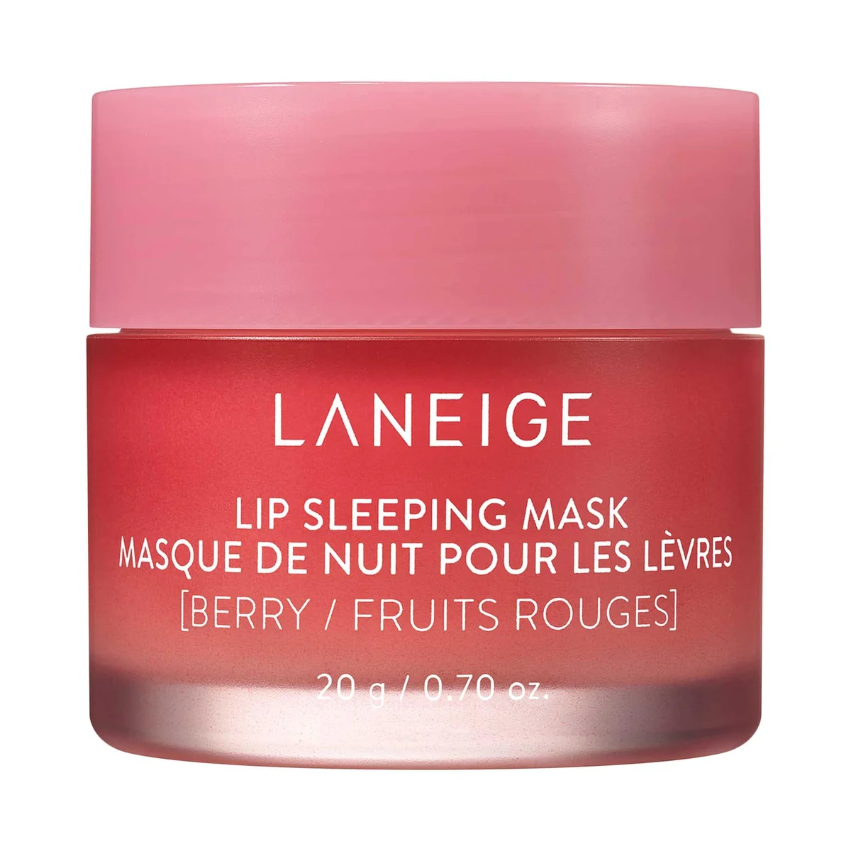 LANEIGE Lip Sleeping Mask Berry jar, labeled 20g / 0.70 oz.