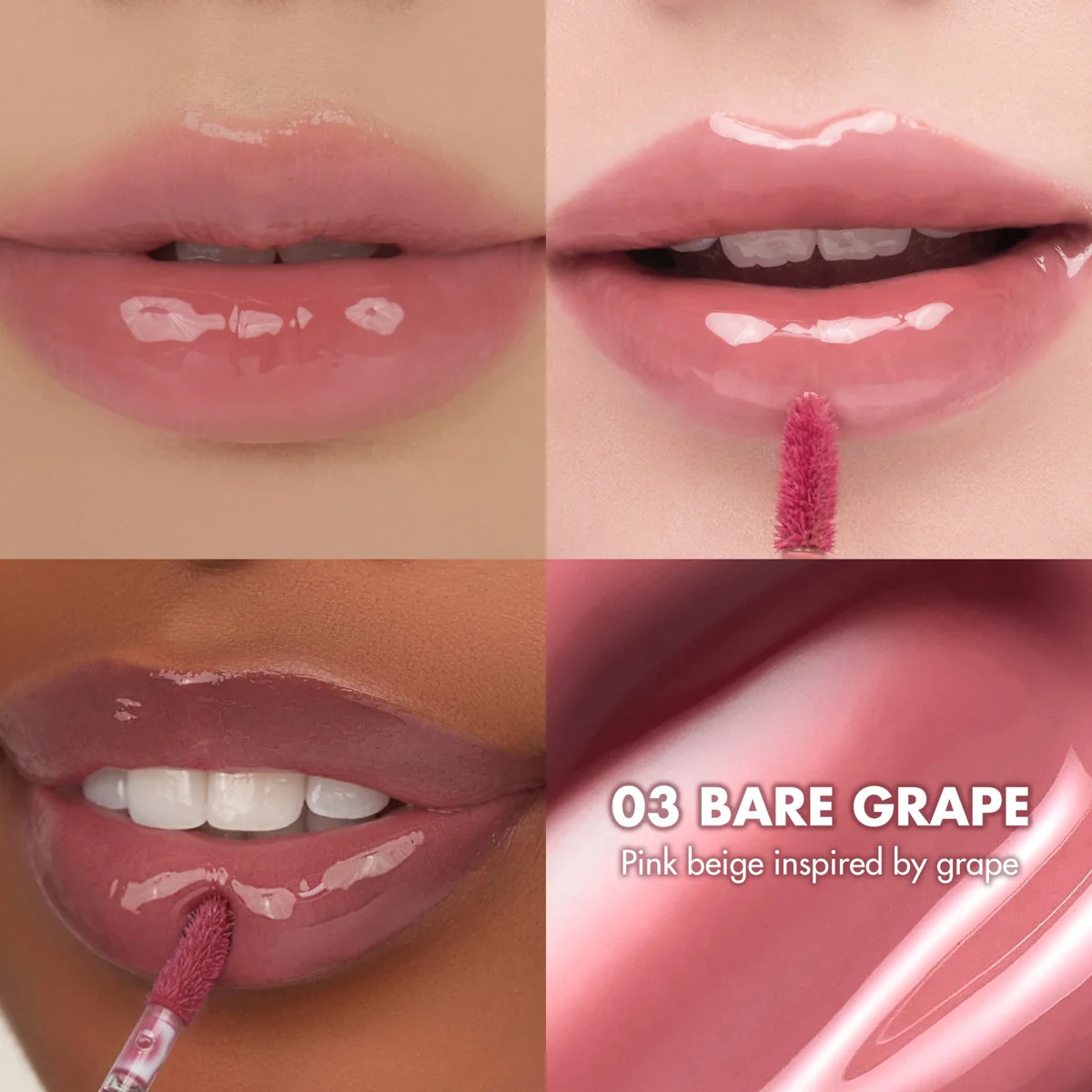 Official The Juicy Lasting Tint 03 Bare Grape lip swatches.