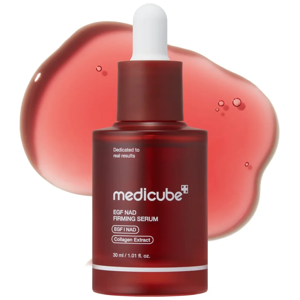 Red 30mL bottle of Medicube EGF NAD Firming Serum.
