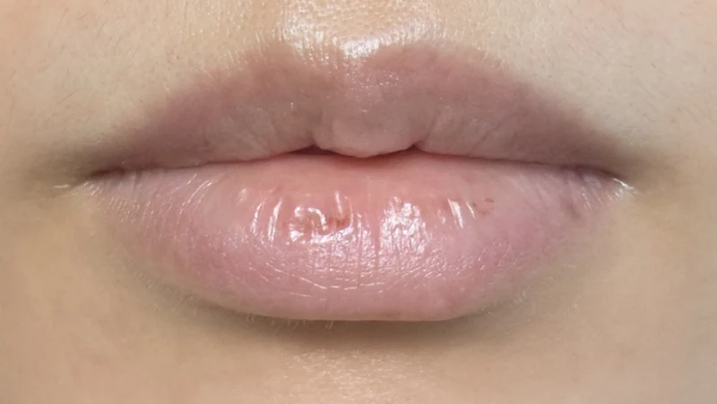 Lips wearing older Peripera Ink Mood Glowy Tint 024 without a lip base.